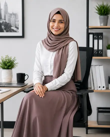 Bushra, WordPress developer and founder of WPStylo, at her desk